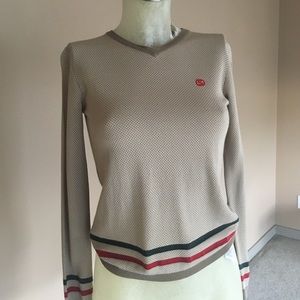 Authentic Gucci V Neck Sweater Double G